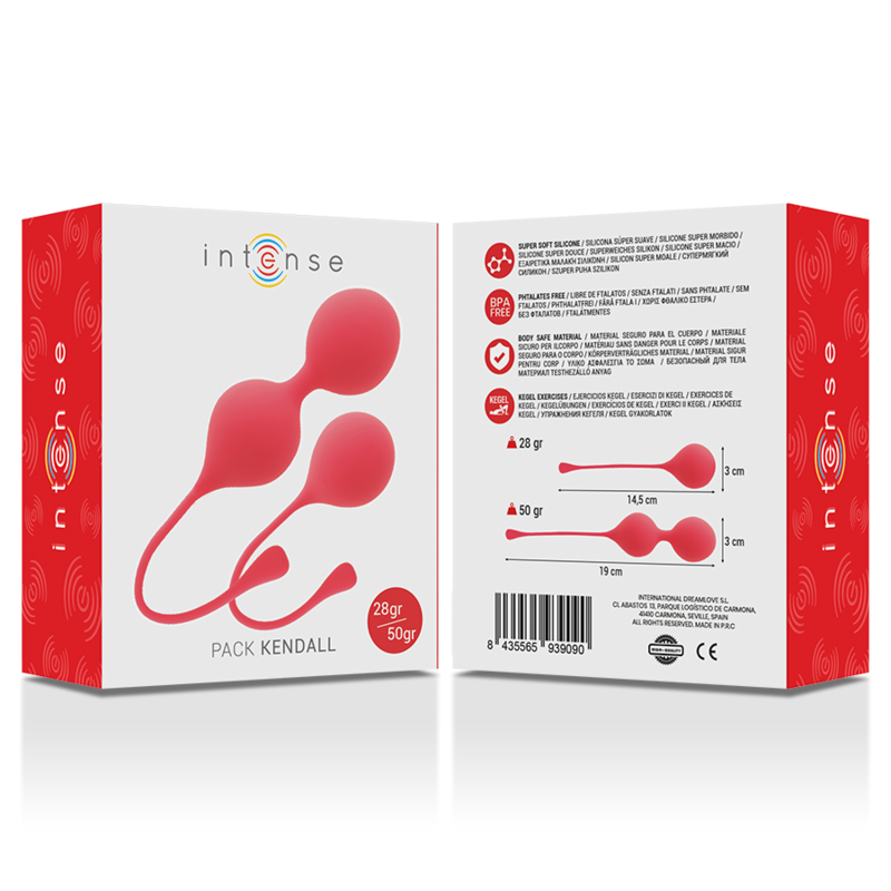 INTENSE Kendall Bolas Kegel Set de Entrenamiento – Rojo / Azul (28 g + 50 g)