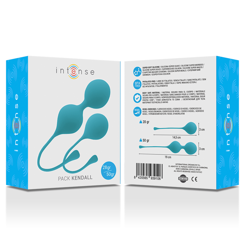 INTENSE Kendall Bolas Kegel Set de Entrenamiento – Rojo / Azul (28 g + 50 g)