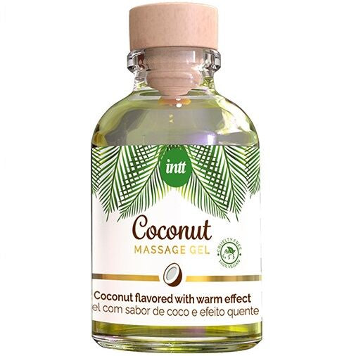 INTT | Gel de Masaje Besable Sabor Coco – Vegano, Efecto Calor – 30 ml