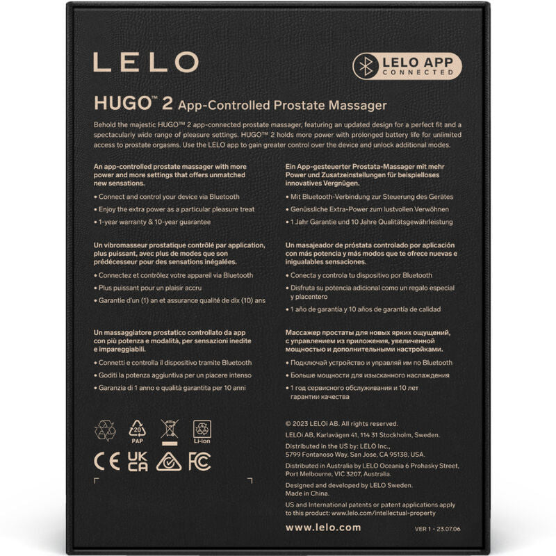 LELO – HUGO™ 2 Masajeador de Próstata – Negro y Verde