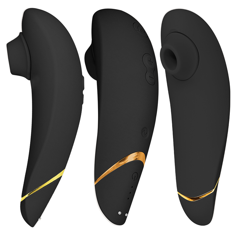 WOMANIZER | Premium 2 – Estimulador de clítoris con Pleasure Air y Autopilot – IPX7 sumergible – Negro / Gris cálido / Blueberry / Raspberry