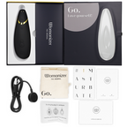 WOMANIZER | Premium 2 – Estimulador de clítoris con Pleasure Air y Autopilot – IPX7 sumergible – Negro / Gris cálido / Blueberry / Raspberry