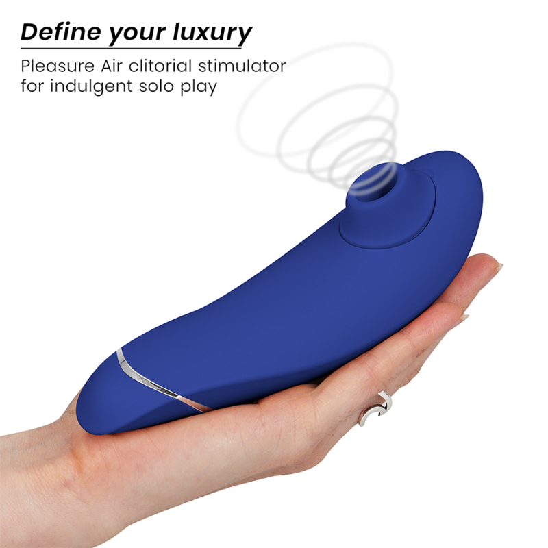 WOMANIZER | Premium 2 – Estimulador de clítoris con Pleasure Air y Autopilot – IPX7 sumergible – Negro / Gris cálido / Blueberry / Raspberry