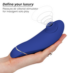 WOMANIZER | Premium 2 – Estimulador de clítoris con Pleasure Air y Autopilot – IPX7 sumergible – Negro / Gris cálido / Blueberry / Raspberry