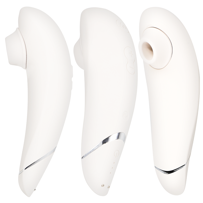 WOMANIZER | Premium 2 – Estimulador de clítoris con Pleasure Air y Autopilot – IPX7 sumergible – Negro / Gris cálido / Blueberry / Raspberry
