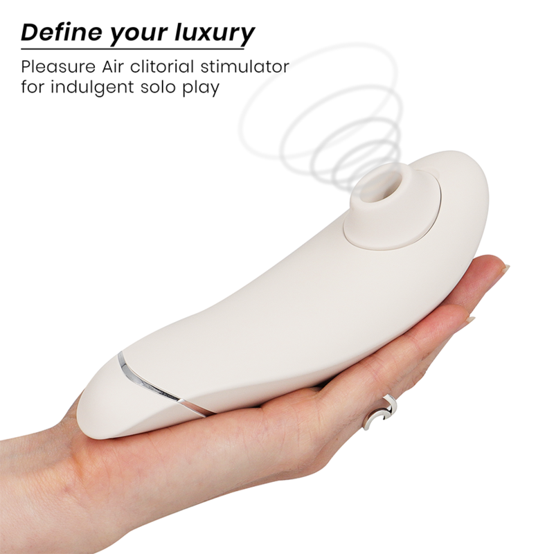 WOMANIZER | Premium 2 – Estimulador de clítoris con Pleasure Air y Autopilot – IPX7 sumergible – Negro / Gris cálido / Blueberry / Raspberry