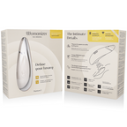 WOMANIZER | Premium 2 – Estimulador de clítoris con Pleasure Air y Autopilot – IPX7 sumergible – Negro / Gris cálido / Blueberry / Raspberry