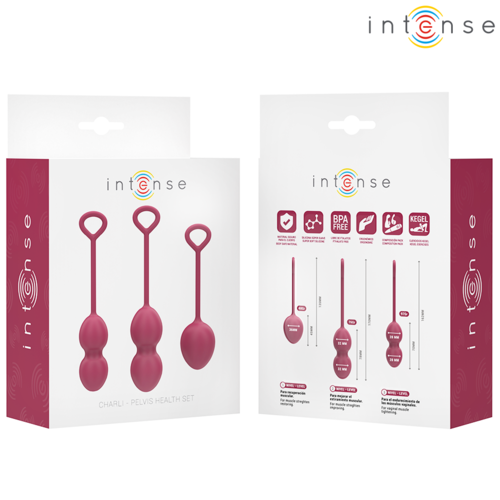 INTENSE Charli Kit de Bolas Kegel – Set Progresivo de 3 Niveles (Ocean Blue / Light Jade Green / Violet)