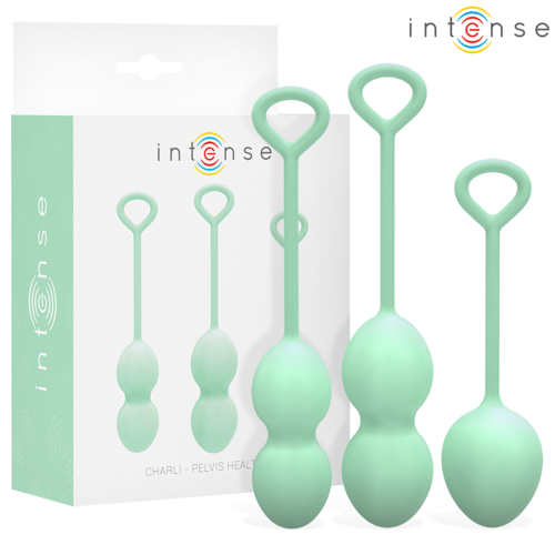 INTENSE Charli Kit de Bolas Kegel – Set Progresivo de 3 Niveles (Ocean Blue / Light Jade Green / Violet)