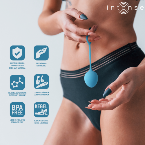 INTENSE Charli Kit de Bolas Kegel – Set Progresivo de 3 Niveles (Ocean Blue / Light Jade Green / Violet)