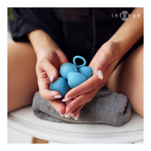 INTENSE Charli Kit de Bolas Kegel – Set Progresivo de 3 Niveles (Ocean Blue / Light Jade Green / Violet)
