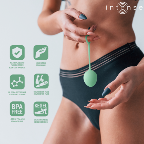 INTENSE Charli Kit de Bolas Kegel – Set Progresivo de 3 Niveles (Ocean Blue / Light Jade Green / Violet)