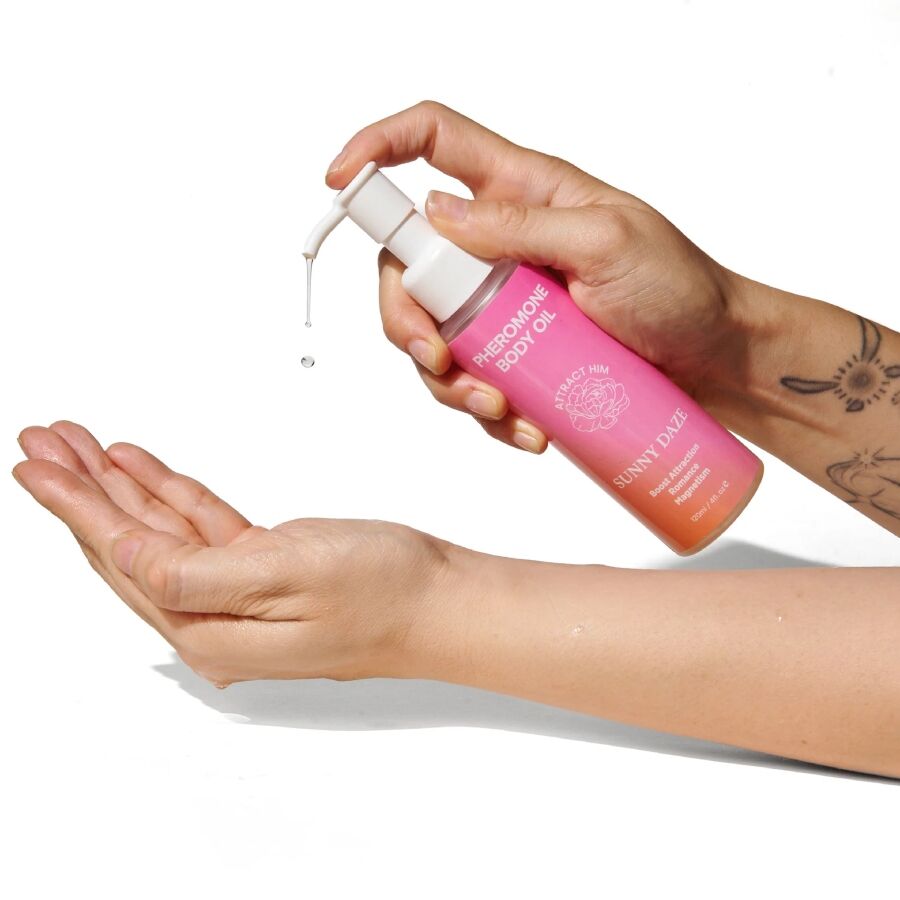 EYE OF LOVE Bloom aceites corporales con feromonas para ella – Sunny Daze & Lilac Dream (120 ml)