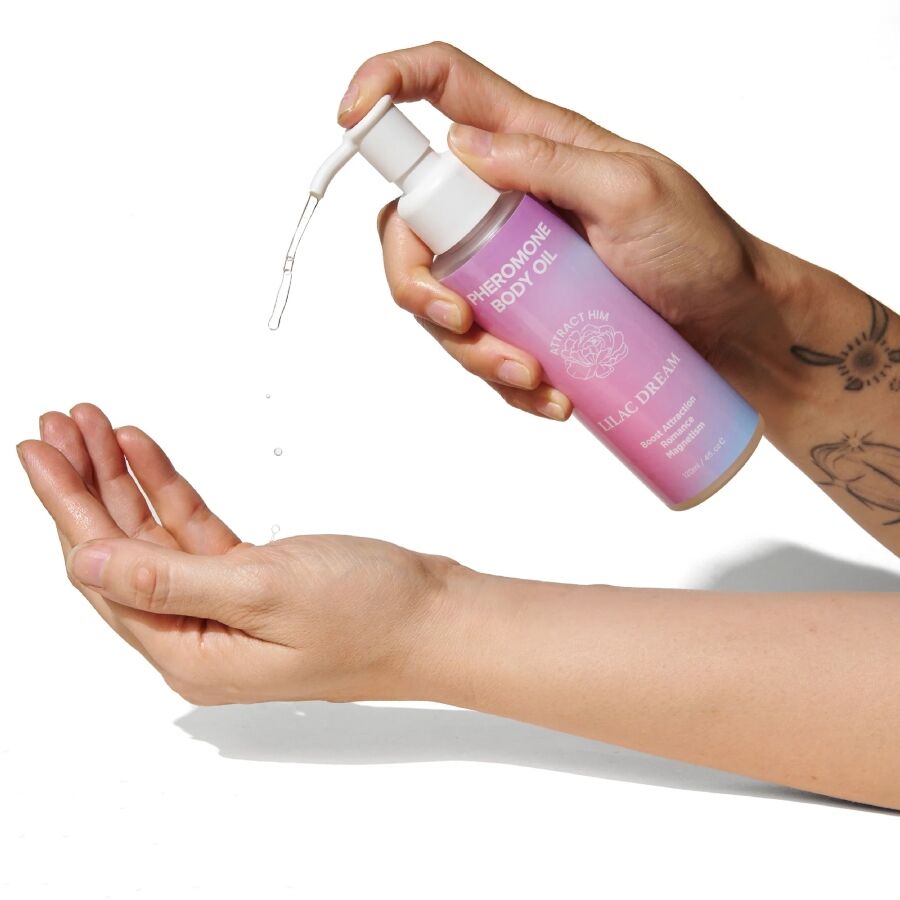 EYE OF LOVE Bloom aceites corporales con feromonas para ella – Sunny Daze & Lilac Dream (120 ml)