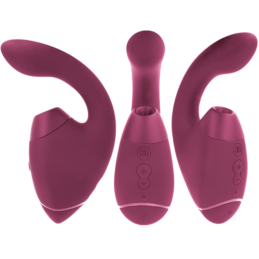 WOMANIZER | Duo Next – Dual Clitoral & G-Spot Stimulator – 3D Pleasure Air + Rumbly Vibration – Dark Purple / Dusky Pink / Black