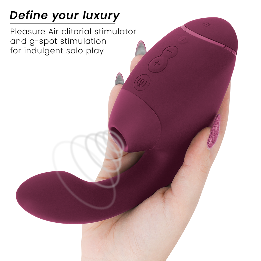 WOMANIZER | Duo Next – Dual Clitoral & G-Spot Stimulator – 3D Pleasure Air + Rumbly Vibration – Dark Purple / Dusky Pink / Black
