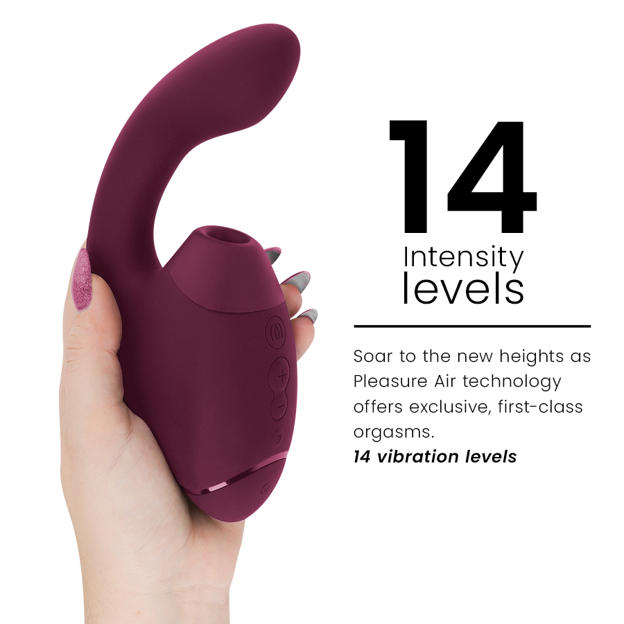 WOMANIZER | Duo Next – Dual Clitoral & G-Spot Stimulator – 3D Pleasure Air + Rumbly Vibration – Dark Purple / Dusky Pink / Black
