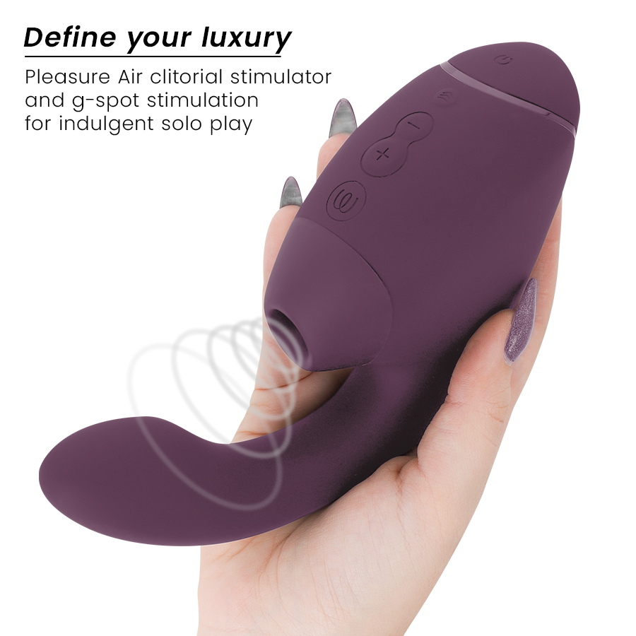 WOMANIZER | Duo Next – Dual Clitoral & G-Spot Stimulator – 3D Pleasure Air + Rumbly Vibration – Dark Purple / Dusky Pink / Black
