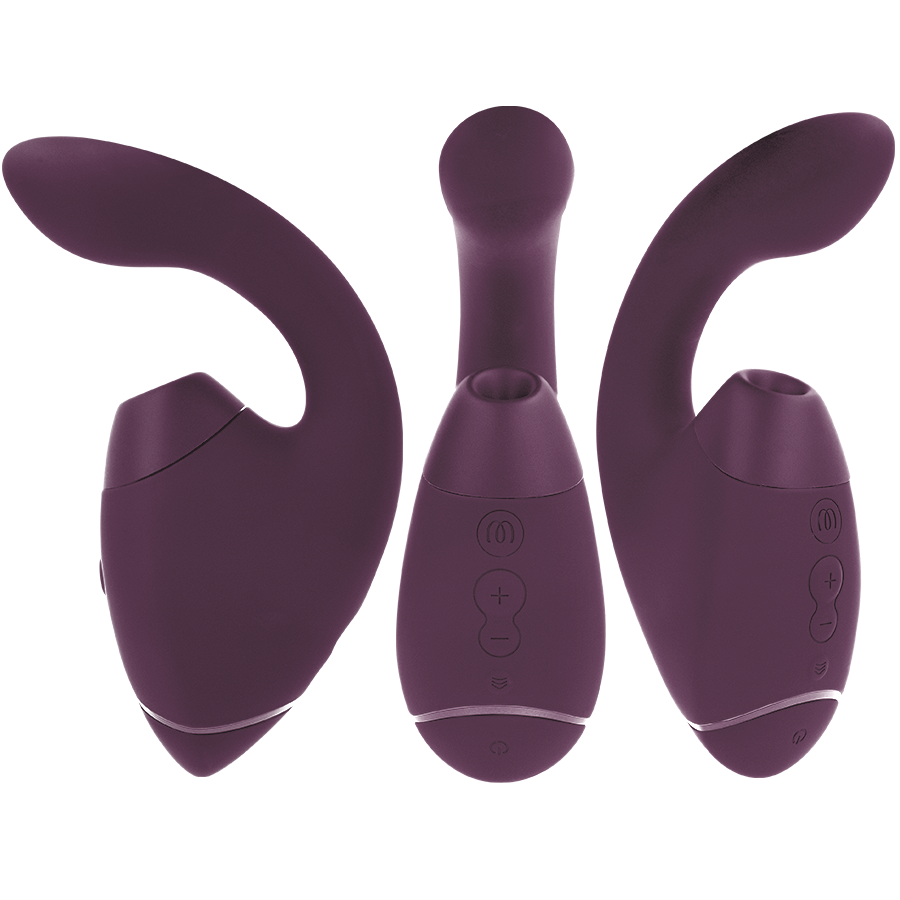WOMANIZER | Duo Next – Dual Clitoral & G-Spot Stimulator – 3D Pleasure Air + Rumbly Vibration – Dark Purple / Dusky Pink / Black