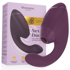WOMANIZER | Duo Next – Dual Clitoral & G-Spot Stimulator – 3D Pleasure Air + Rumbly Vibration – Dark Purple / Dusky Pink / Black