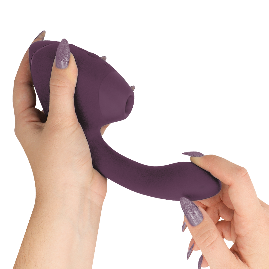 WOMANIZER | Duo Next – Dual Clitoral & G-Spot Stimulator – 3D Pleasure Air + Rumbly Vibration – Dark Purple / Dusky Pink / Black