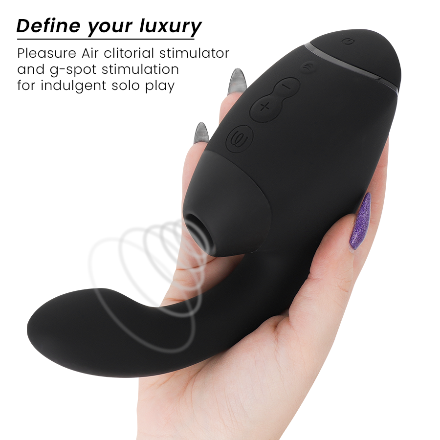 WOMANIZER | Duo Next – Dual Clitoral & G-Spot Stimulator – 3D Pleasure Air + Rumbly Vibration – Dark Purple / Dusky Pink / Black