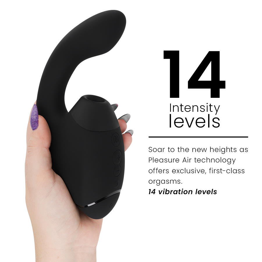 WOMANIZER | Duo Next – Dual Clitoral & G-Spot Stimulator – 3D Pleasure Air + Rumbly Vibration – Dark Purple / Dusky Pink / Black