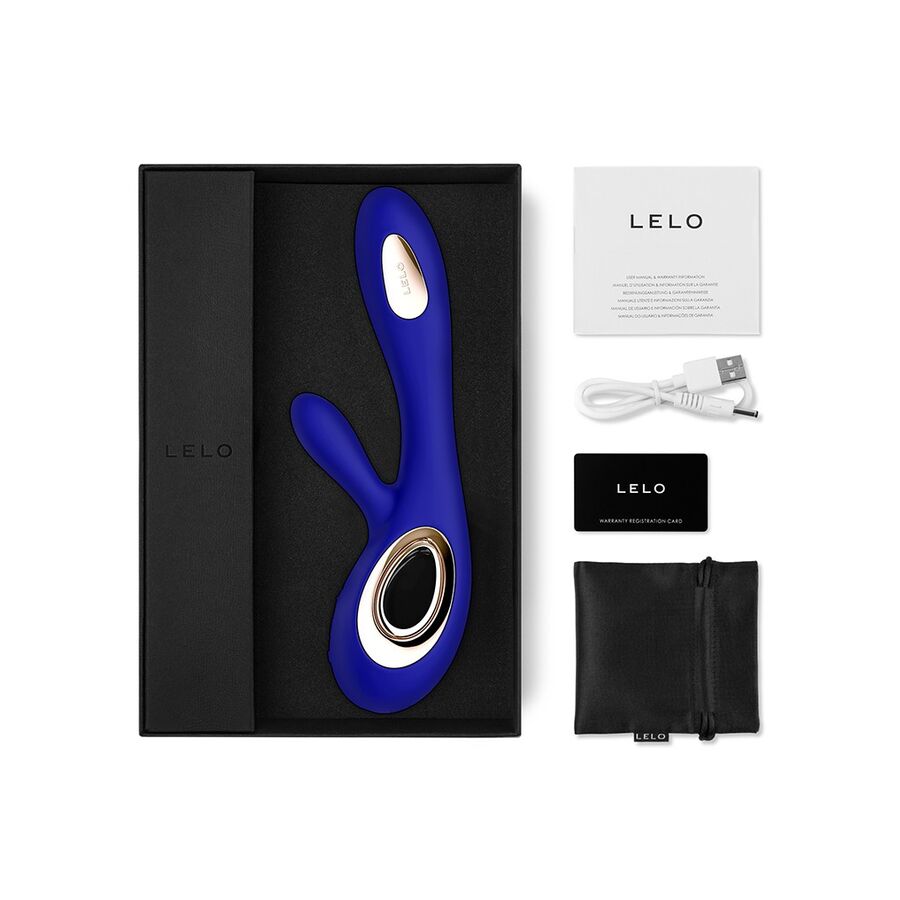 LELO – Vibrador SORAYA™ Wave Rabbit – Morado, Negro y Azul Medianoche