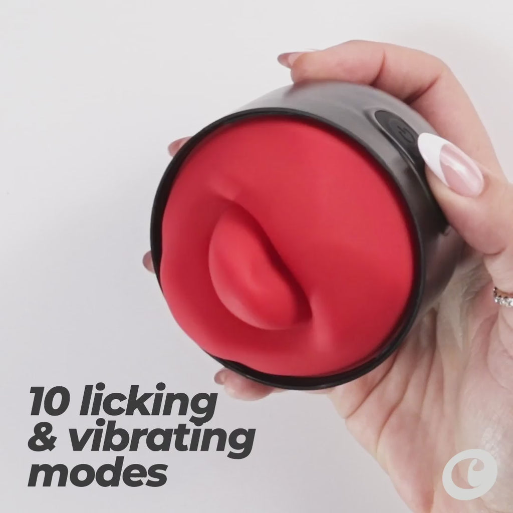 CRUSHIOUS | Slurpy – Masturbador desmontable 2 en 1 con estimulador tipo lengua, rotación y vibración – 22 cm