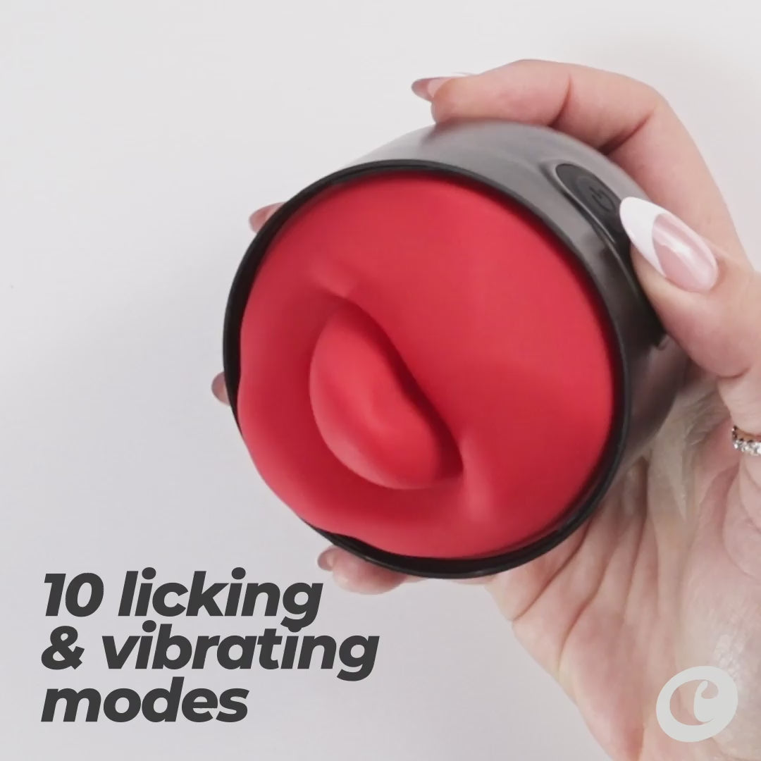 CRUSHIOUS | Slurpy – Masturbador desmontable 2 en 1 con estimulador tipo lengua, rotación y vibración – 22 cm